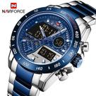 Naviforce Relógio de Pulso Digital, Pulseira de Aço, Quartzo, Marca de Luxo
