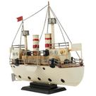 Navio Branco 28x10x33cm Estilo Retrô - Vintage