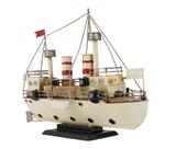 Navio Titanic Branco 28x10x33cm Estilo Retrô - Vintage Navio Titanic Branco 28x10x33cm Estilo Retrô - Vintage