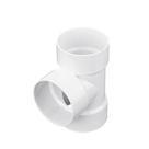 NDS PVC S&D Tee 3" Hub x Hub Solvent-Weld White