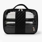 Necessaire Feminina Blogueira Transparente Organizadora kit 3 Viagem Blogueira cosméticos Estojo Preto