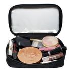 Necessaire Feminina Organizadora Rosa para Maquiagem Esmalte Cosméticos Viagem Bolsinha Transparente
