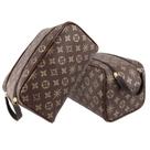Nécessaire Grande/ Masculina Feminina /Organizadora Viagem /Porta Maquiagens MARROM FLOR