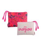 Necessaire Loccitane Para Energizar Rosa Presente Mulher Feminina bolsa de Viagem Organizadora