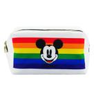 Necessaire retangular branca mickey arco-íris 12x10x20cm - disney