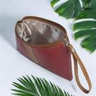 Necessaire Slim P com Alça e Forro - material sintético Sintético - Cor Marsala