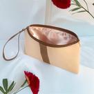Necessaire Slim Pequena com Alça e Forro - material sintético Sintético - Cor Pastel