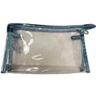 Nécessaire Trapézio Transparente e Azul Tuli