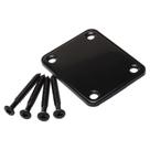 Neck Plate Preto Guitarra Contrabaixo Com Borracha Protetora