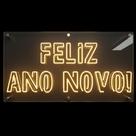 Neon Feliz Ano Novo Painel Acrílico Decoração Vitrine 70cm