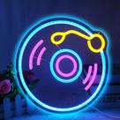 Neon Sign GMMLLG Record Music, decoração de parede, 29 cm, regulável