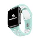 NERDCASE, Pulseira NK com Furos Respirável, Silicone, Compatível com Apple Watch Series 1-9, 38mm/40mm/41mm, Verde Água/Branco