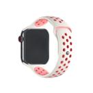 NERDCASE, Pulseira NK Furadinha, Silicone, Compatível com Apple Watch, Serie 1-9, 42/44/45/49mm, Branca e Rosa