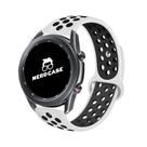 NERDCASE, Pulseira NK Silicone, Compatível com Samsung Galaxy Watch 44mm/45mm/47mm, Pino 22, Branco/Preto