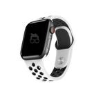 NERDCASE, Pulseira NK Sport com Furos Respirável, Silicone, Compatível com Apple Watch Series 1-9, 42mm/44mm/45mm/49mm, Branco/Preto