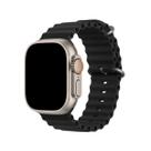 NERDCASE, Pulseira Ocean, Silicone, Compatível com Apple Watch 1-9, 42/44/45/49mm, Preto.