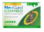 Nexgard Gatos Pipeta Pulgas Sarnas E Vermes 2,5 A 7,5kg 3x Cor Amarelo