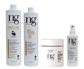 Ng De France Fast Liss Realinhamento Vegano + Spray Thermo Protetor + Shampoo Repair Nutrição + Máscara Hidratação Intense 500g