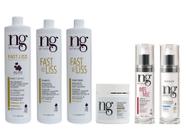 Ng De France Fast Liss Redutor de Volume Vegano + Pós Fast Shampoo + Condicionador + Máscara Hidratante + 2 Leave-in