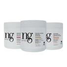 NG de France Kit Cronograma Máscara Capilar Vegano Cabelos Lisos Repair Pós Fast Liss Intense