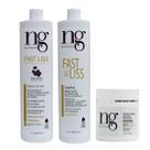 Ng De France Kit Fast Liss Realinhamento vegano + Shampoo Pós Alisamento 1000ml + Máscara Hidratante Pós Fast 500g