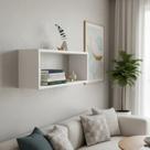 Nicho 50x25 Branco Mdf Decoração Sala Quarto Cozinha Banheiro Escritório