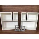 Nicho 6 Peças Para Quartos Com Fundo Mdf 15mm Brancotx