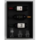 Nicho Adega Decorativo Para 3 Garrafas com suportes para vinhos MDF Freijó Preto branco cinza