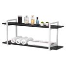 Nicho Banheiro Branco Com Prateleiras Preto 60cm