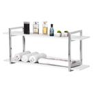 Nicho Banheiro Cromado Com Prateleiras Branco 100cm Nicho Banheiro Cromado Com Prateleiras Branco 100cm