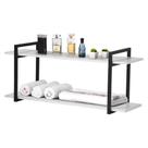 Nicho Banheiro Preto Com Prateleiras Branco 60cm