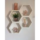 Nicho Colmeia Hexagonal 4 Peças Mdf 15mm Brancotx Decoração 30X25X10 Nicho Colmeia Hexagonal 4 Peças Mdf 15mm Brancotx Decoração 30X25X10