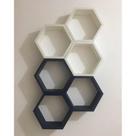 Nicho Colmeia Hexagonal 6 Peças Branco E Azul Ou +cores Mdf Nicho Colmeia Hexagonal 6 Peças Branco E Azul Ou +cores Mdf