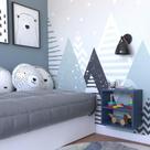 Nicho com Prateleira para Quarto Infantil Bramov Móveis Azul Nicho com Prateleira para Quarto Infantil Bramov Móveis Azul