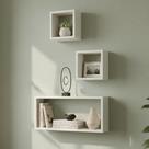 Nicho Cubo Branco Kit Com 3 Peças 100% Mdf 15mm