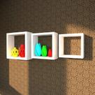 Nicho Cubo Em Mdf Branco Kit C/3 - 15cm De Profundidade