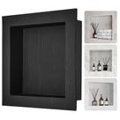 Nicho de chuveiro VEVOR 40x40x9cm com prateleira única preta impermeável Nicho de chuveiro VEVOR 40x40x9cm com prateleira única preta impermeável