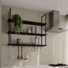 Nicho De Parede Londres 120 Cm Preto