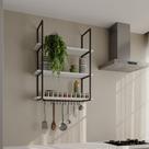 Nicho de Parede Londres 80 Cm Preto e Branco