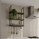 Nicho de Parede Londres 80 Cm Preto e Imbuia