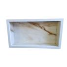 Nicho De Porcelanato 60x30 Branco Com Detalhes em Marrom Bordas de Alumínio - Decoração de Banheiro