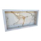 Nicho De Porcelanato 60x30 Calacata Gold com Bordas de Alumínio Porta Shampoo Acessórios