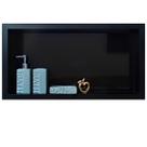 Nicho de Porcelanato Preto Nero Polido 60x32cm Borda Aluminio Nicho de Porcelanato Preto Nero Polido 60x32cm Borda Aluminio