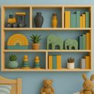 Nicho Decorativa MDF Cru 80x90x20cm porta livros sala
