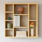 Nicho Decorativa MDF Cru 90x90x18cm porta livros enfeites fixa de parede