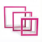 Nicho Decorativo 100% Mdf Rosa Com 3 Desmontado - Suprema Móveis