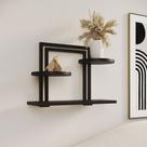 Nicho Decorativo Bali em Estilo Industrial para Sala e Escritório - Ferro Preto Tampo Preto Nicho Decorativo Bali em Estilo Industrial para Sala e Escritório - Ferro Preto Tampo Preto