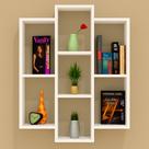 Nicho Decorativo Grande MDF Branco 90x80x18cm de Parede Prateleira para Sala e Quarto