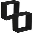 Nicho Decorativo Kit Com 2 Unidades, Grande 30x30x10 - Preto