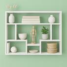 Nicho decorativo mdf 80x90x18 cm moderno multifuncional para sala quarto ou escritório porta livros e enfeites elegant